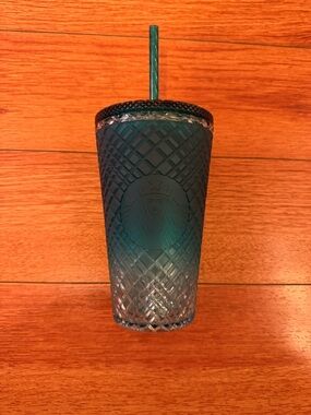 NWT STARBUCKS 16 oz Jeweled Teal Ombre Cold Cup Tumbler